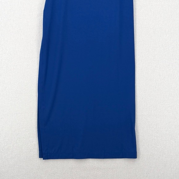 ENZA COSTA Jersey Midi Slip Dress Women XS Royal Blue Spaghetti Strap Luxury NEW - Picture 13 of 16